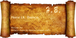 Henrik Bence névjegykártya