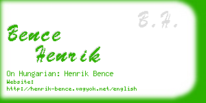 bence henrik business card